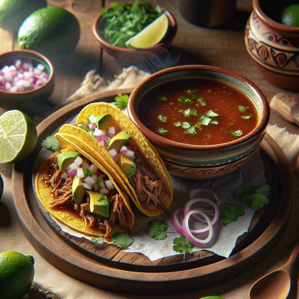 Authentic Mexican Birria Tacos with Consomé