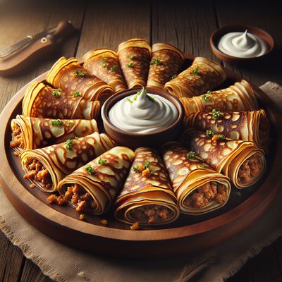 Blinchiki with Ground Beef and Rice