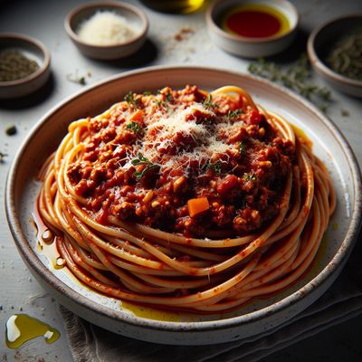 Spaghetti Bolognese with Oregano & Red Wine